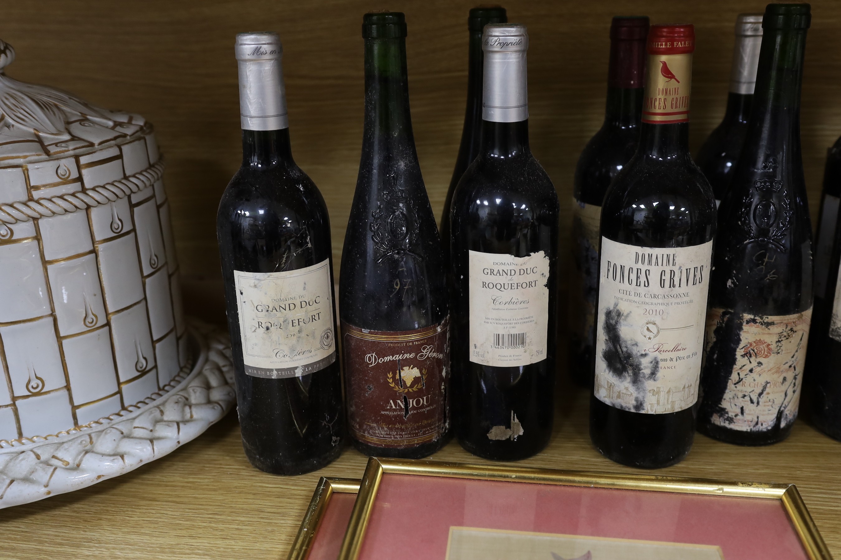 Ten bottles of mixed wines